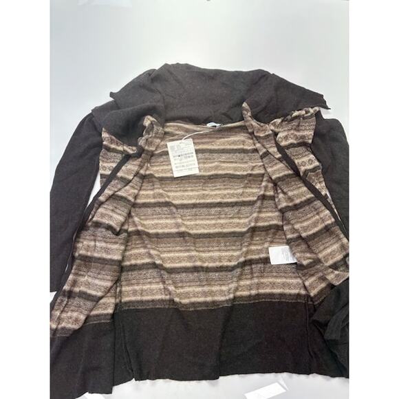 NWT Marella Sport Striped Cardigan Knitted Sweater Open Front Brown Womens Sz L - Picture 7 of 14